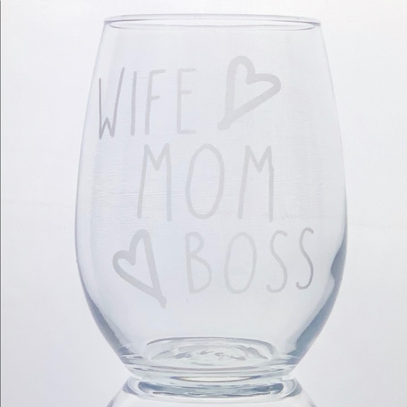 Other - Stemless Glass - 16oz - Wife Mom Boss
